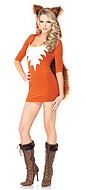 Female fox, costume dress, faux fur, tail, ears